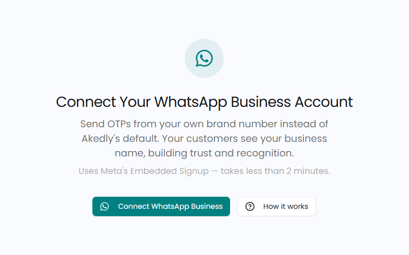 Connect your WhatsApp Business Account in the Akedly dashboard